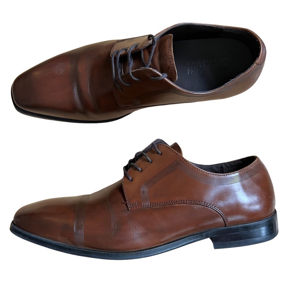 Kenneth Cole Men's Pure Hearted Oxford Business Dress Lace Up Shoes Size 10